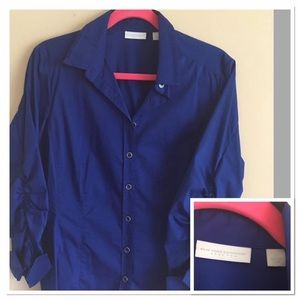 3 quarter sleeve button down shirt